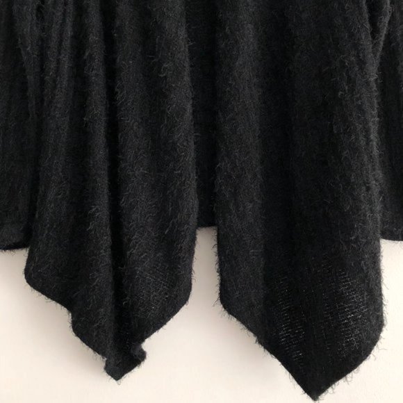 New Xhilaration Eyelash Knit Draped Open Front Cardigan Sweater Black Size XS - Picture 4 of 13